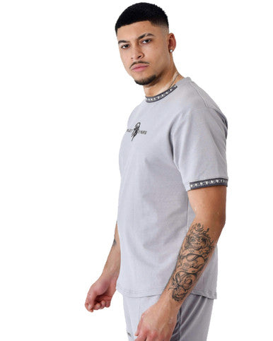 T-SHIRT PXP uni avec bande logo GRIS-CLAIR - Cashville