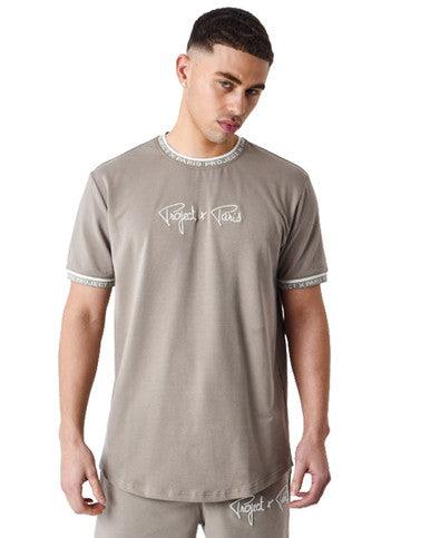 T-SHIRT PXP logo brodé en relief MARRON - Cashville