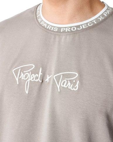 T-SHIRT PXP logo brodé en relief MARRON - Cashville