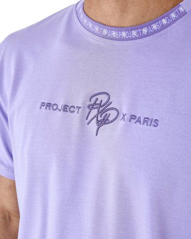 T-SHIRT PXP uni avec bande logo VIOLET - Cashville