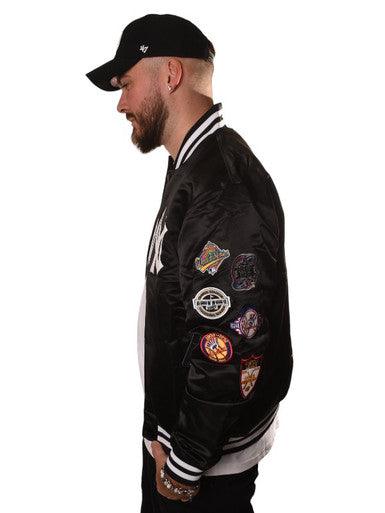 VESTE SATIN PATCH NEW YORK YANKEES NOIR - Cashville