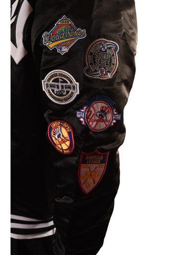 VESTE SATIN PATCH NEW YORK YANKEES NOIR - Cashville