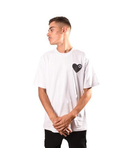 TSHIRT OVERSIZE ADJ BLANC COEUR GRIS FONCE - Cashville