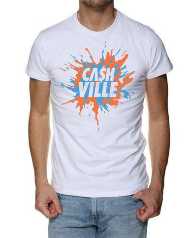 T-shirt Splash Blanc Orange - Cashville