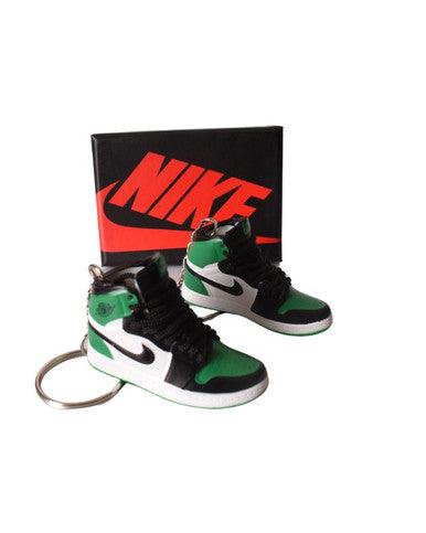 PORTE-CLES MINI SNEAKERS J1 "PINE GREEN" VERT (EXCLUSIVITÉ : BOÎTE + 2 PORTE-CLÉS) - Cashville