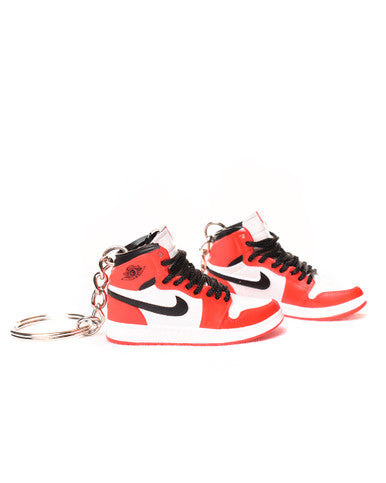 Porte-clés Mini Jordan 1 Rouge/blanc (EXCLUSIVITÉ : BOÎTE + 2 PORTE-CLÉS) - Cashville