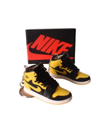 Porte-clés Mini Sneakers Jordan 1 Noir/jaune (EXCLUSIVITÉ : BOÎTE + 2 PORTE-CLÉS) - Cashville