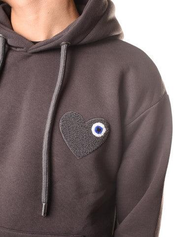 HOODIE ADJ GRIS COEUR GRIS - Cashville