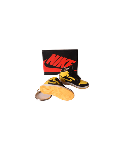 Porte-clés Mini Sneakers Jordan 1 Noir/jaune (EXCLUSIVITÉ : BOÎTE + 2 PORTE-CLÉS) - Cashville