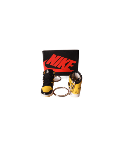 Porte-clés Mini Sneakers Jordan 1 Noir/jaune (EXCLUSIVITÉ : BOÎTE + 2 PORTE-CLÉS) - Cashville