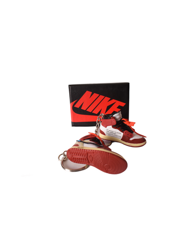 Porte-clés Mini Sneakers Jordan 1 Off White Rouge (EXCLUSIVITÉ : BOÎTE + 2 PORTE-CLÉS) - Cashville