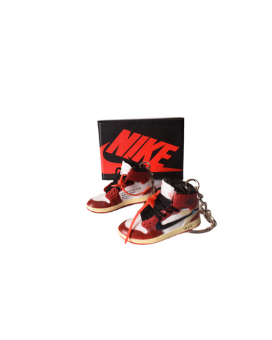 Porte-clés Mini Sneakers Jordan 1 Off White Rouge (EXCLUSIVITÉ : BOÎTE + 2 PORTE-CLÉS) - Cashville