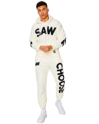 Sweat Saw Capuche Polaire Fourrure Blanc - Cashville