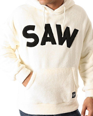 Sweat Saw Capuche Polaire Fourrure Blanc - Cashville