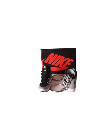 PORTE-CLES MINI SNEAKERS J1 GRIS/NOIR (EXCLUSIVITÉ : BOÎTE + 2 PORTE-CLÉS) - Cashville