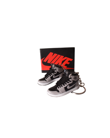 PORTE-CLES MINI SNEAKERS J1 GRIS/NOIR (EXCLUSIVITÉ : BOÎTE + 2 PORTE-CLÉS) - Cashville