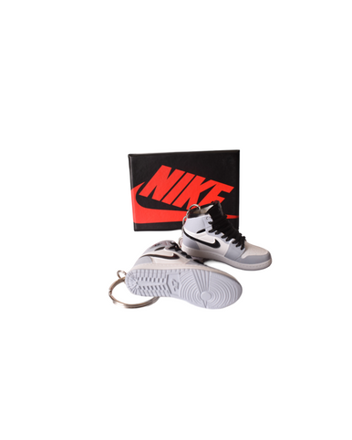 PORTE-CLES MINI SNEAKERS J1 "SMOKE GREY" GRIS (EXCLUSIVITÉ : BOÎTE + 2 PORTE-CLÉS) - Cashville