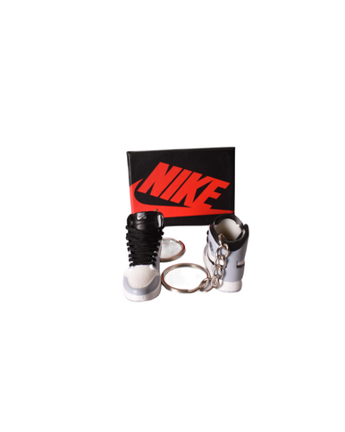 PORTE-CLES MINI SNEAKERS J1 "SMOKE GREY" GRIS (EXCLUSIVITÉ : BOÎTE + 2 PORTE-CLÉS) - Cashville
