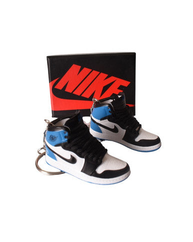 PORTE-CLES MINI SNEAKERS J1 "RACE BLUE" BLEU (EXCLUSIVITÉ : BOÎTE + 2 PORTE-CLÉS) - Cashville