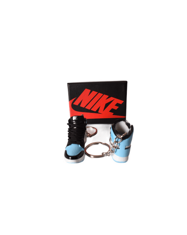 PORTE-CLES MINI SNEAKERS J1 "UNC PATENT" BLEU (EXCLUSIVITÉ : BOÎTE + 2 PORTE-CLÉS) - Cashville