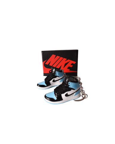 PORTE-CLES MINI SNEAKERS J1 "UNC PATENT" BLEU (EXCLUSIVITÉ : BOÎTE + 2 PORTE-CLÉS) - Cashville