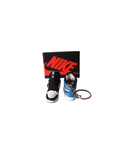 PORTE-CLES MINI SNEAKERS J1 "RACE BLUE" BLEU (EXCLUSIVITÉ : BOÎTE + 2 PORTE-CLÉS) - Cashville