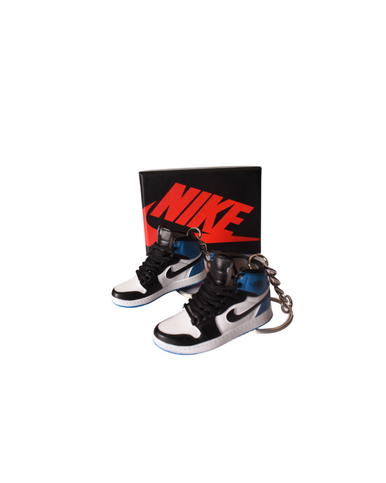 PORTE-CLES MINI SNEAKERS J1 "RACE BLUE" BLEU (EXCLUSIVITÉ : BOÎTE + 2 PORTE-CLÉS) - Cashville