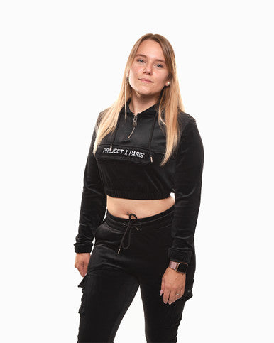 Hoodie Project X Paris Crop Femme Noir - Cashville